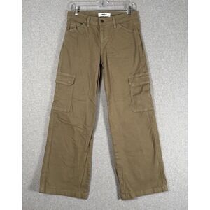 Mica jeans womens 26 green brown wide leg low rise cargo pants